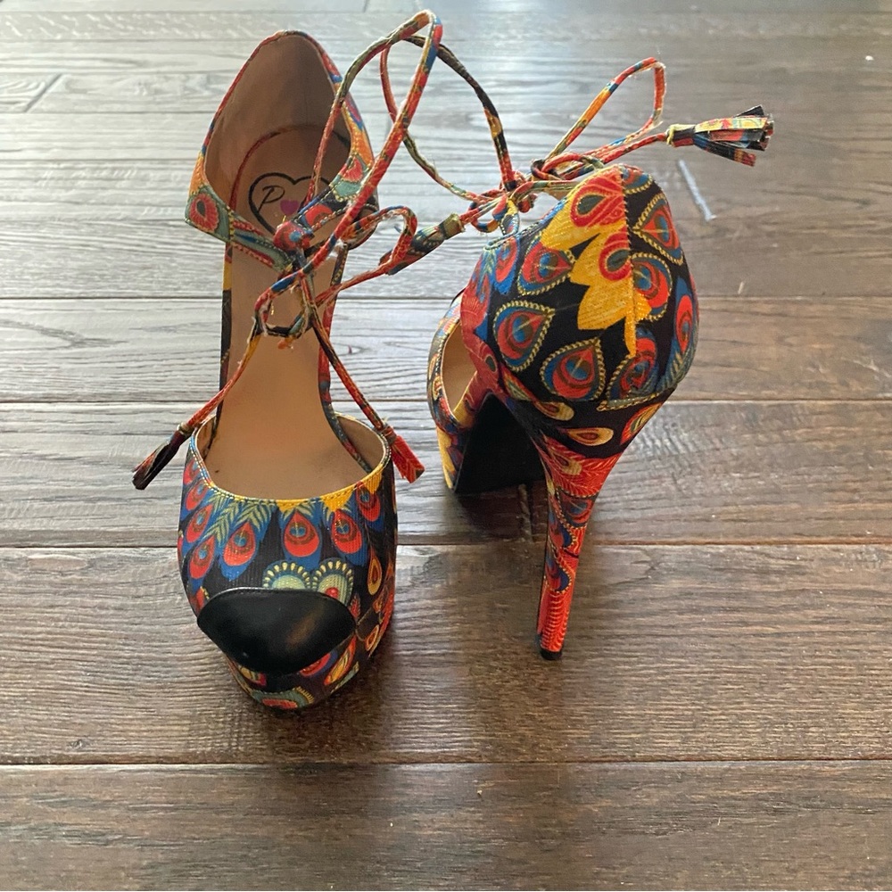 Modcloth Colorful Peacock Platform Stiletto Heels - Picture 5 of 6